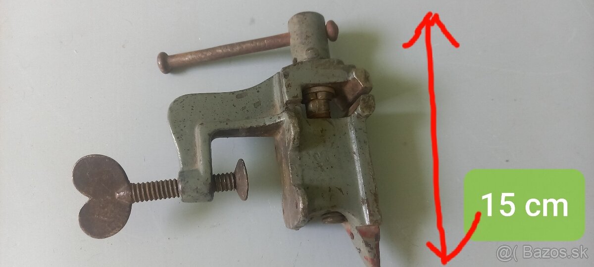 Zverák s kovadlinkou, vŕtačka, svorky, vývrtky - 3