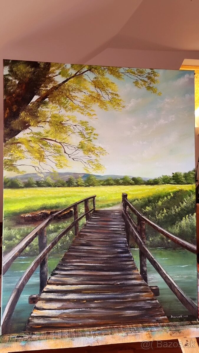 Olejomaľba – Starý most / Príroda (60x80 cm) - 3