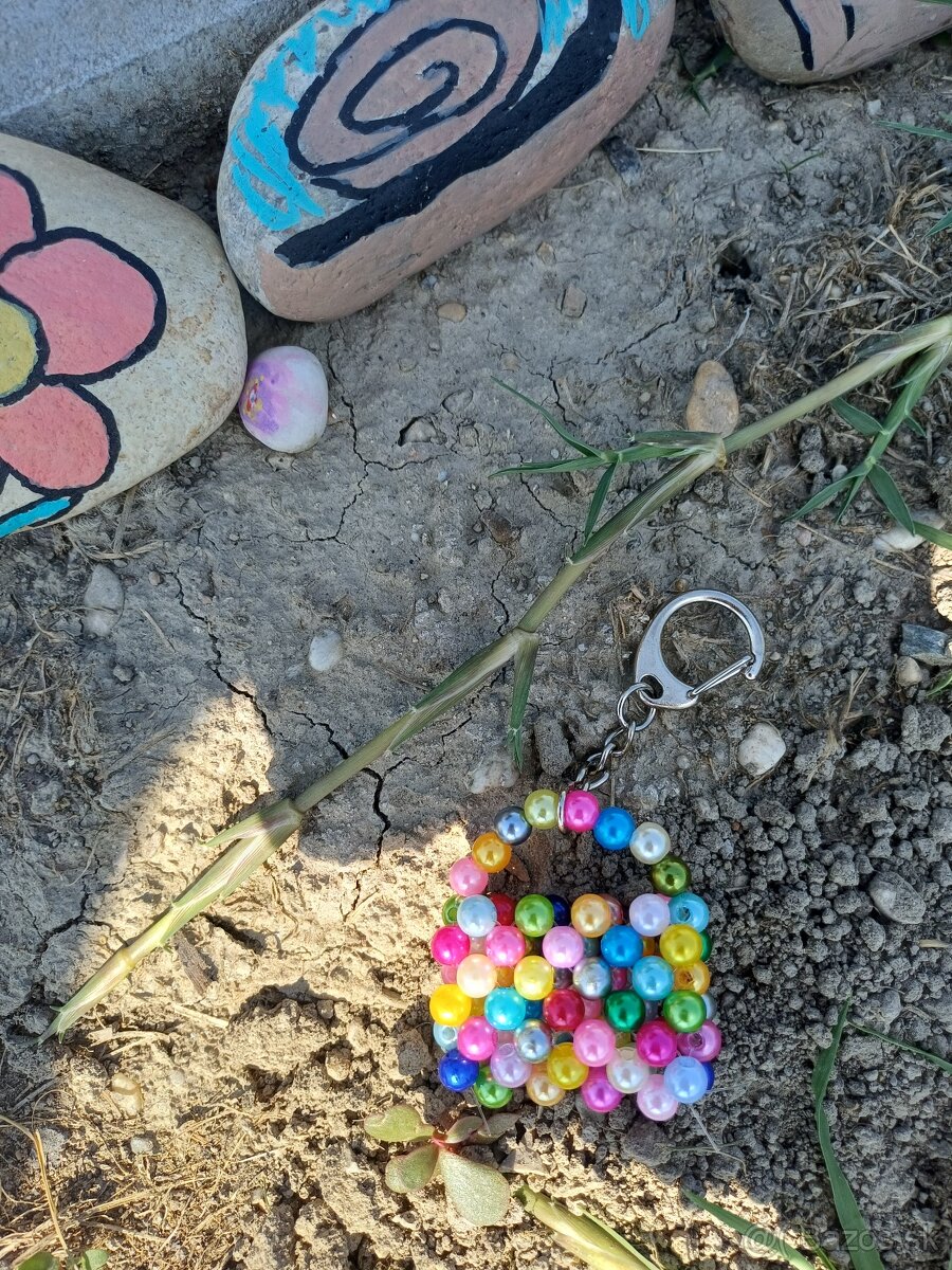Kľúčenka korálková mini kabelka - 3