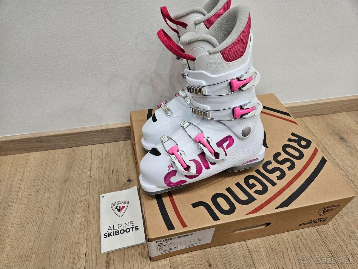2025 Biele Detské Dievčenské Lyžiarky Rossignol COMP 4 - 3