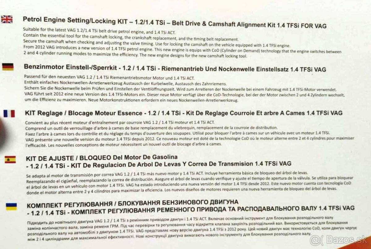 Prípravky Aretácia rozvodu Skoda Audi Seat VW TFSi ;TSi - 3