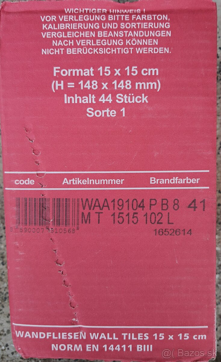 Predám obklad - 15 x 15 matne - 3