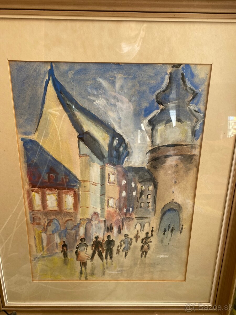 3ks akvarel obrazy Herman Kvasnica. 150€ za kus. - 3