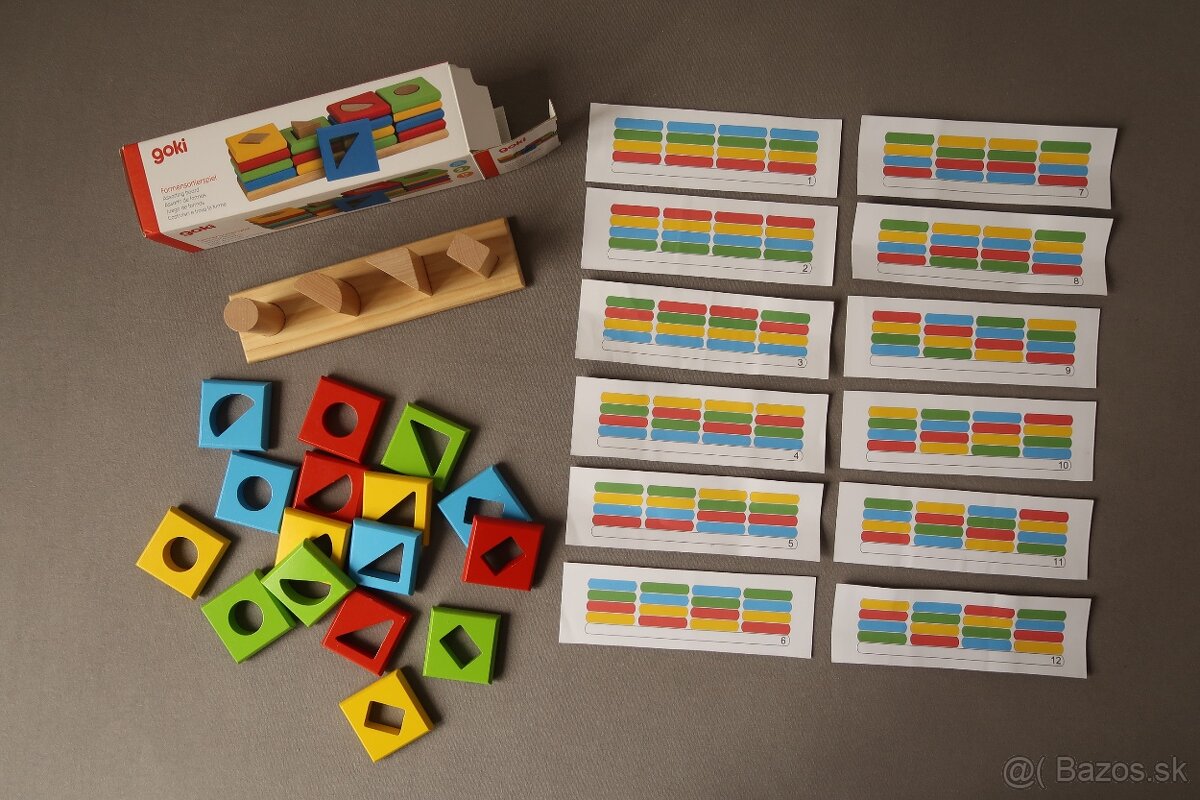 GOKI drevená skladačka - triedenie FARIEB a TVAROV - 3