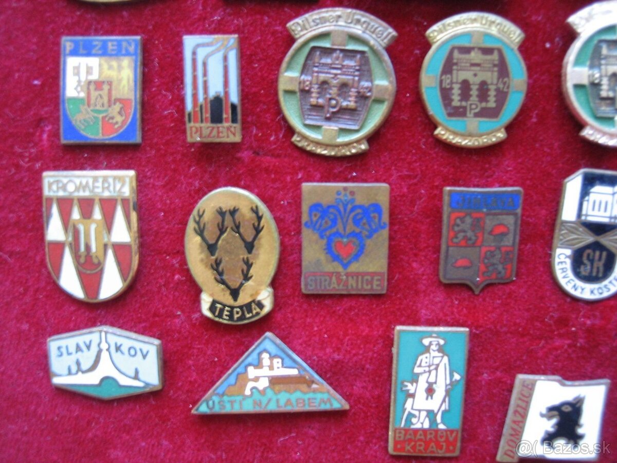 staré odznaky Česko miestopis mestá obce. - 3