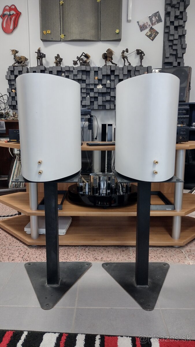 Biele reproduktory + stojany a reprokábel - 3