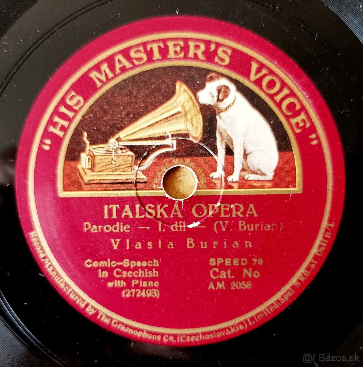 Vlasta Burian - stará šelaková gramodeska z roku 1929 - 3