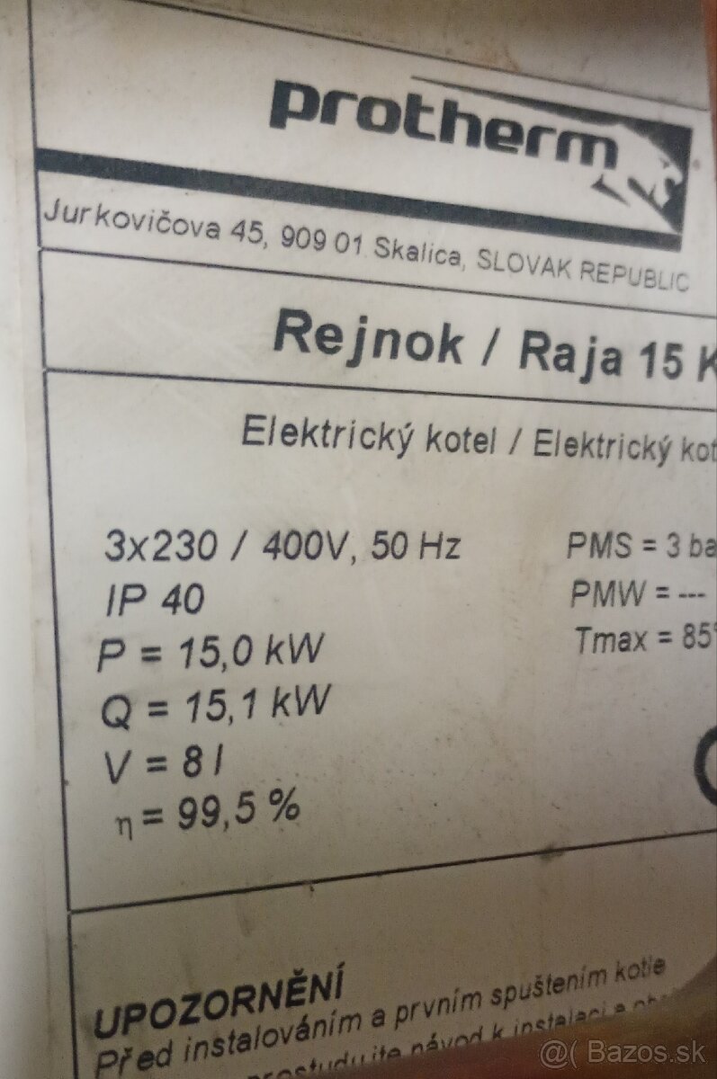 Elektrický kotol Protherm 15kw - 3