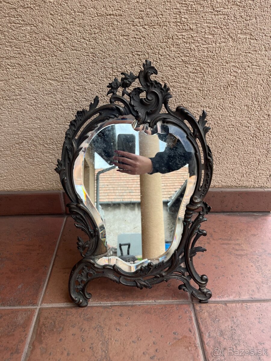 Fazetové zrkadlo v bronzovom ráme - 3