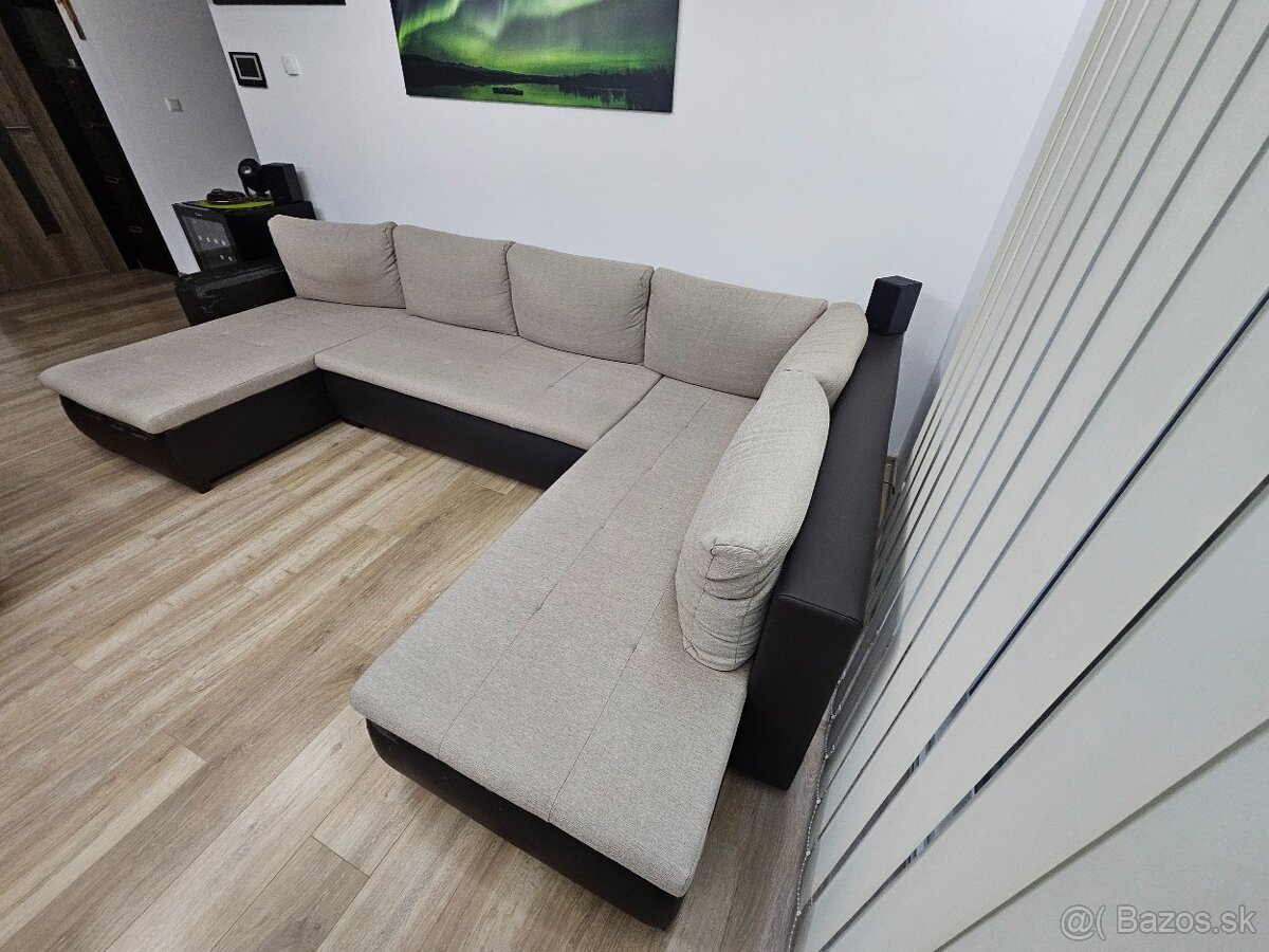 sedacia súprava rozkladacia v tváre U s úložným priestorom - 3