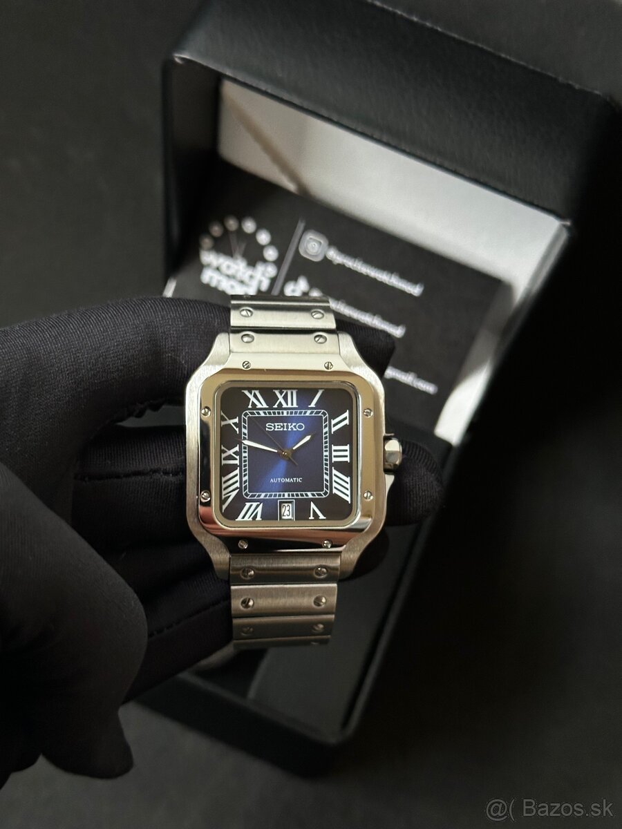 Seiko mod Santos Blue - 3