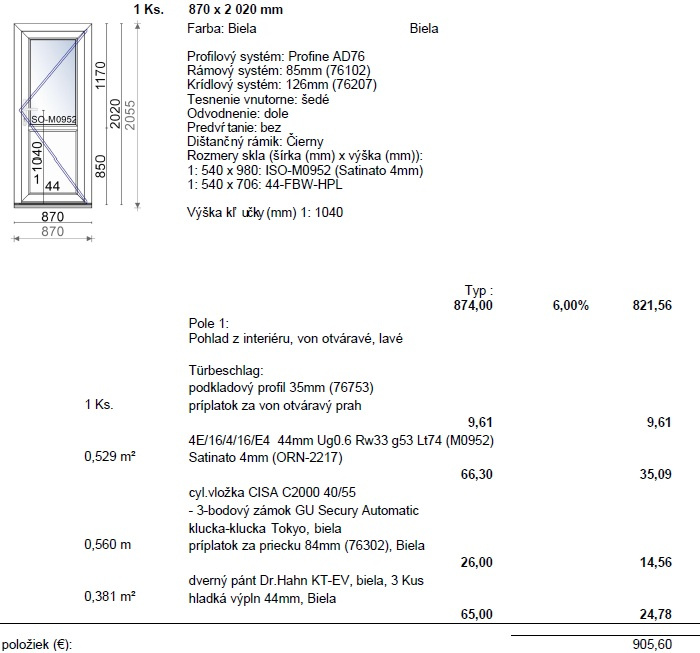 Vchodové plastové dvere SLOVAKTUAL biele - 3