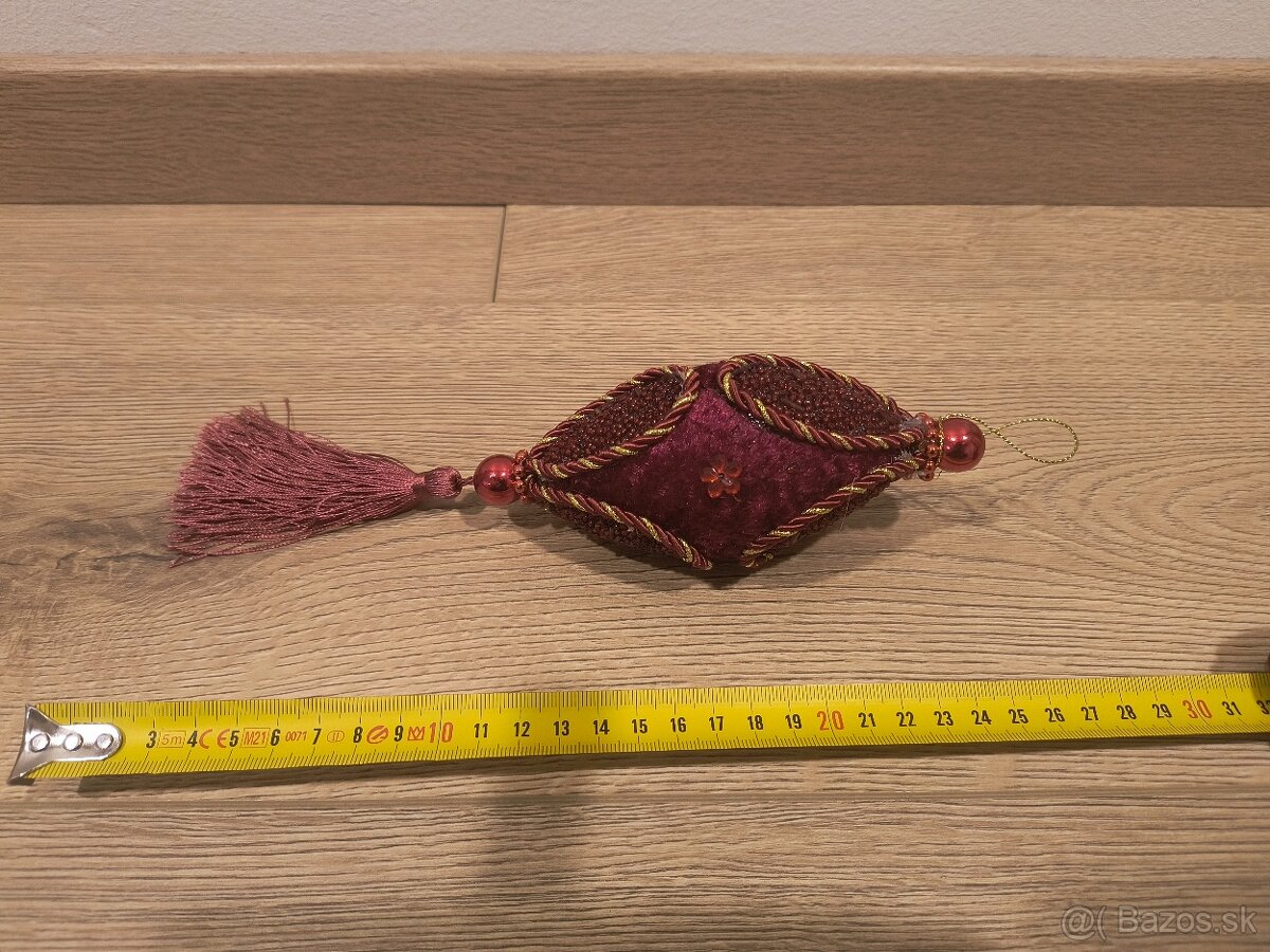 Vianočné ozdoby - burgundy farba - 3