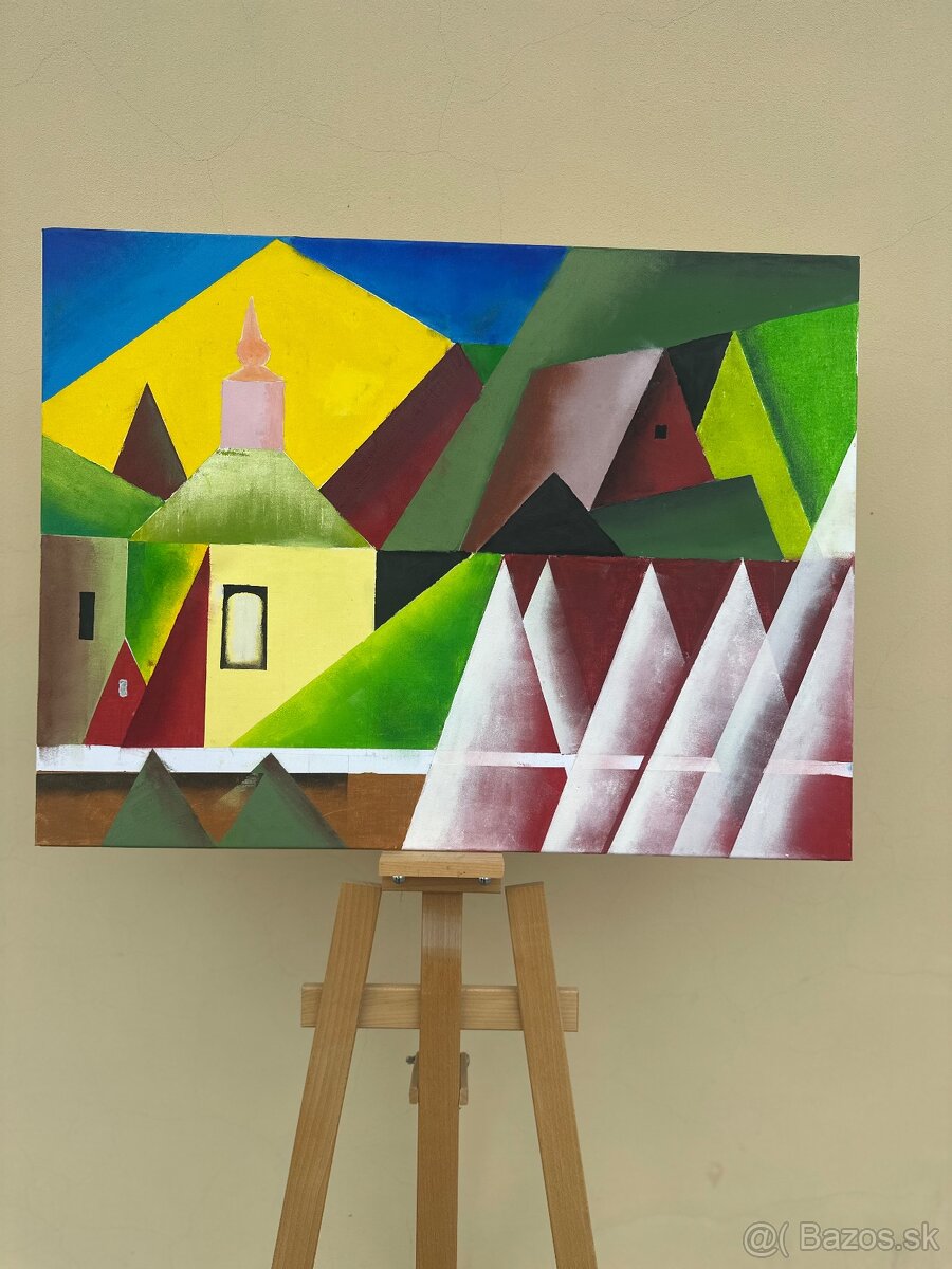 Vlkolínec olej na plátne v živých farbách - 3