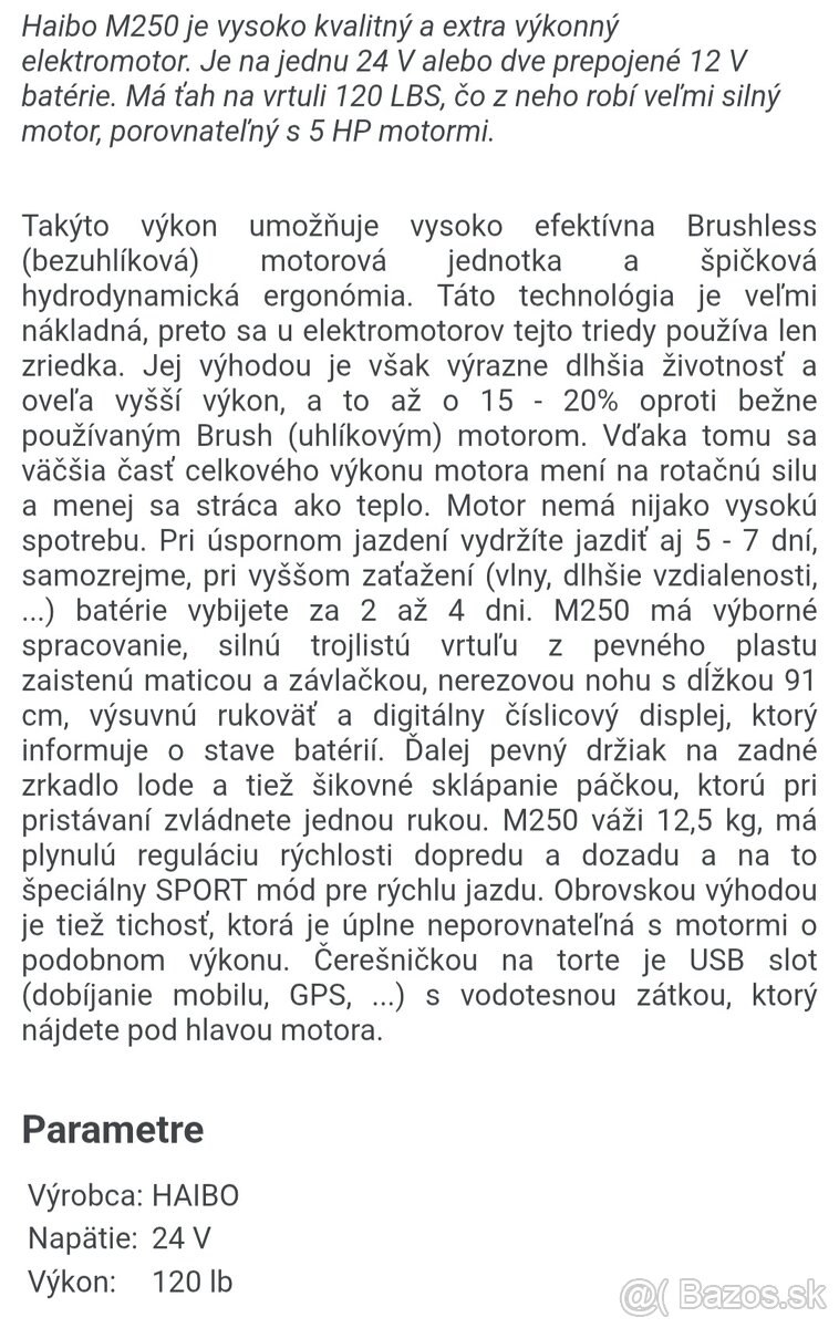 Haibo M 250 24v plus kryt - 3