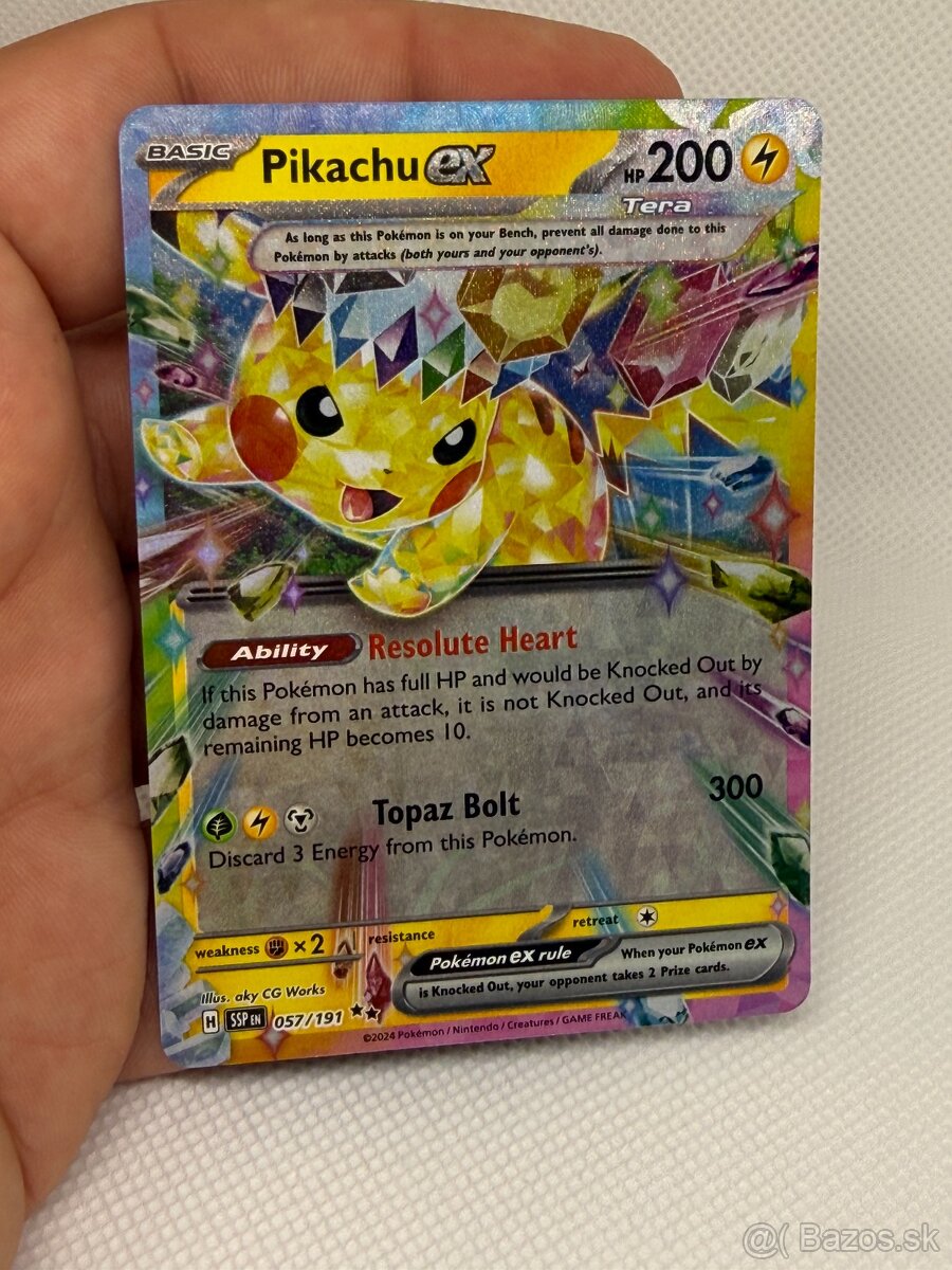 Pokémon karta Pikachu ex 057/191 – Surging Sparks – ORIGINÁL - 3