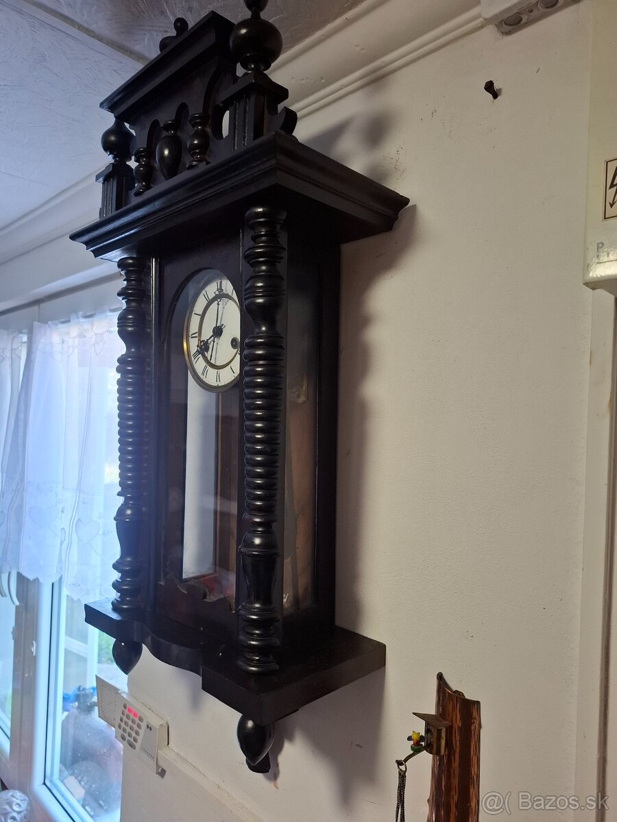 Predám funkčné polbicie nástenné hodiny Altdeutsche 1890 Výš - 3