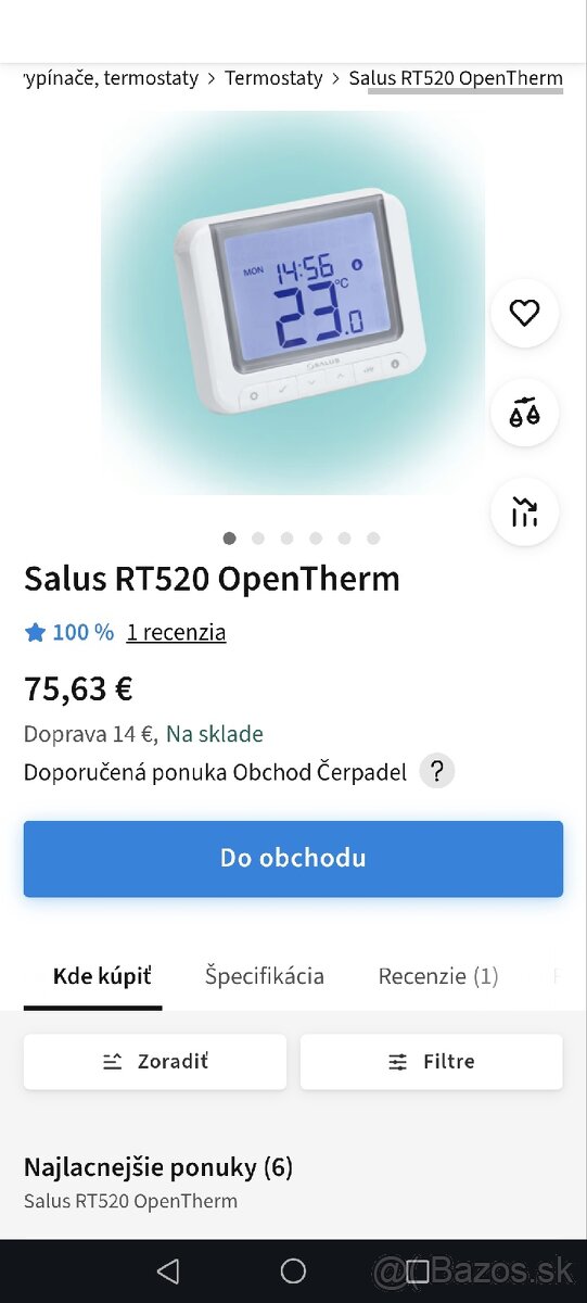 Salus RT520 OpenTherm priestorový termostat - 3
