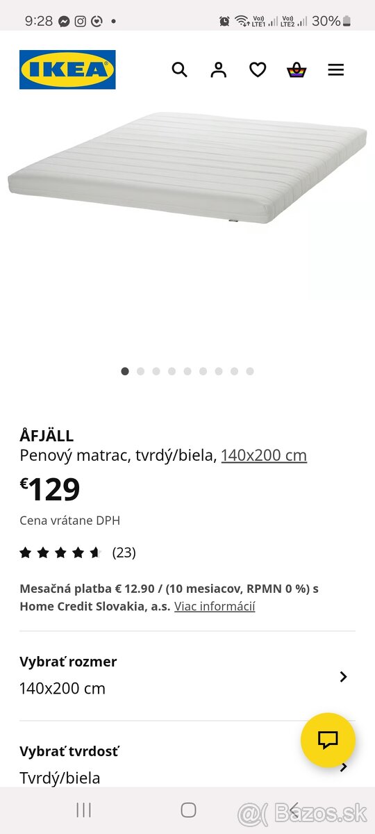 Matrac Ikea 140x200x12cm - 3