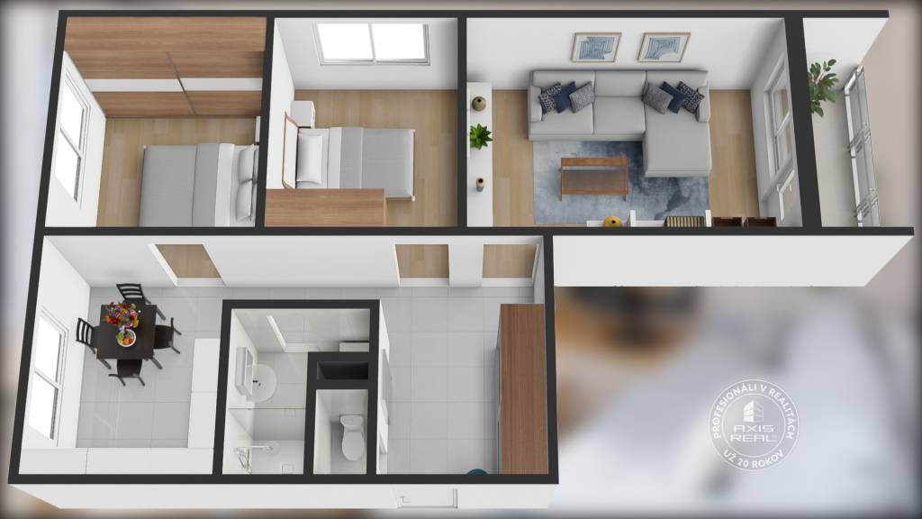 AXIS REAL | Slnečný 3-izbový byt s LODŽIOU, Stará Ľubovňa, K - 3