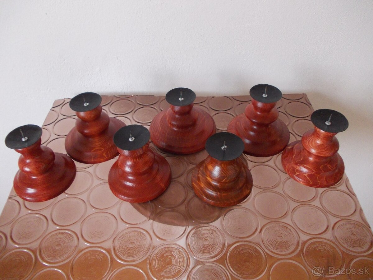 Drevený svietnik - hnedý - morený - 3