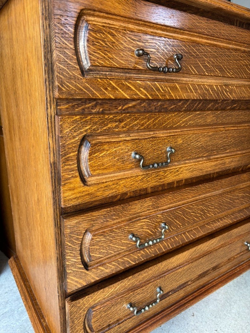 Rustikálna masivná šuplíková komoda - 3