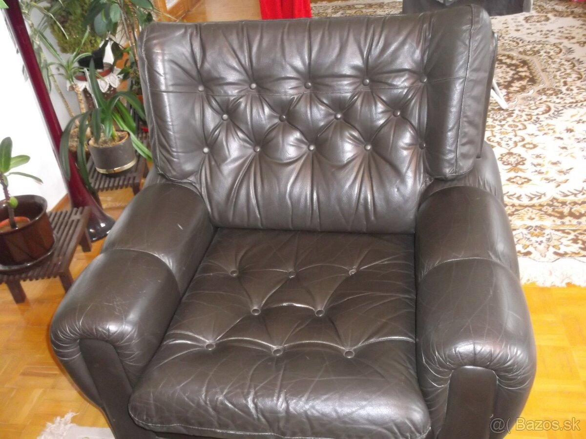 Retro knižnica, servírovací stolík, sedacia súprava - 3