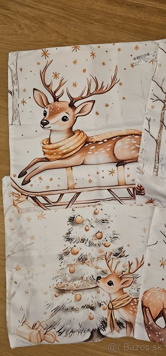 Vianočné obliečky 4ks 40x40 cm / Nové - 3