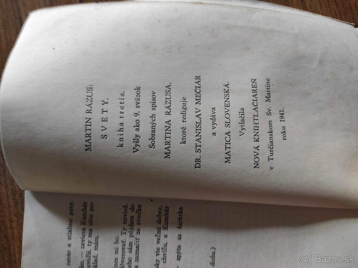 1941, Martin Rázus, Svety - 3