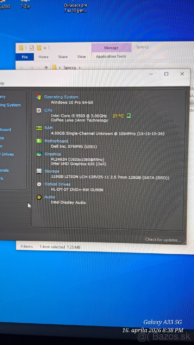 Predám Dell Optiplex 3070, i5 9500 - 3
