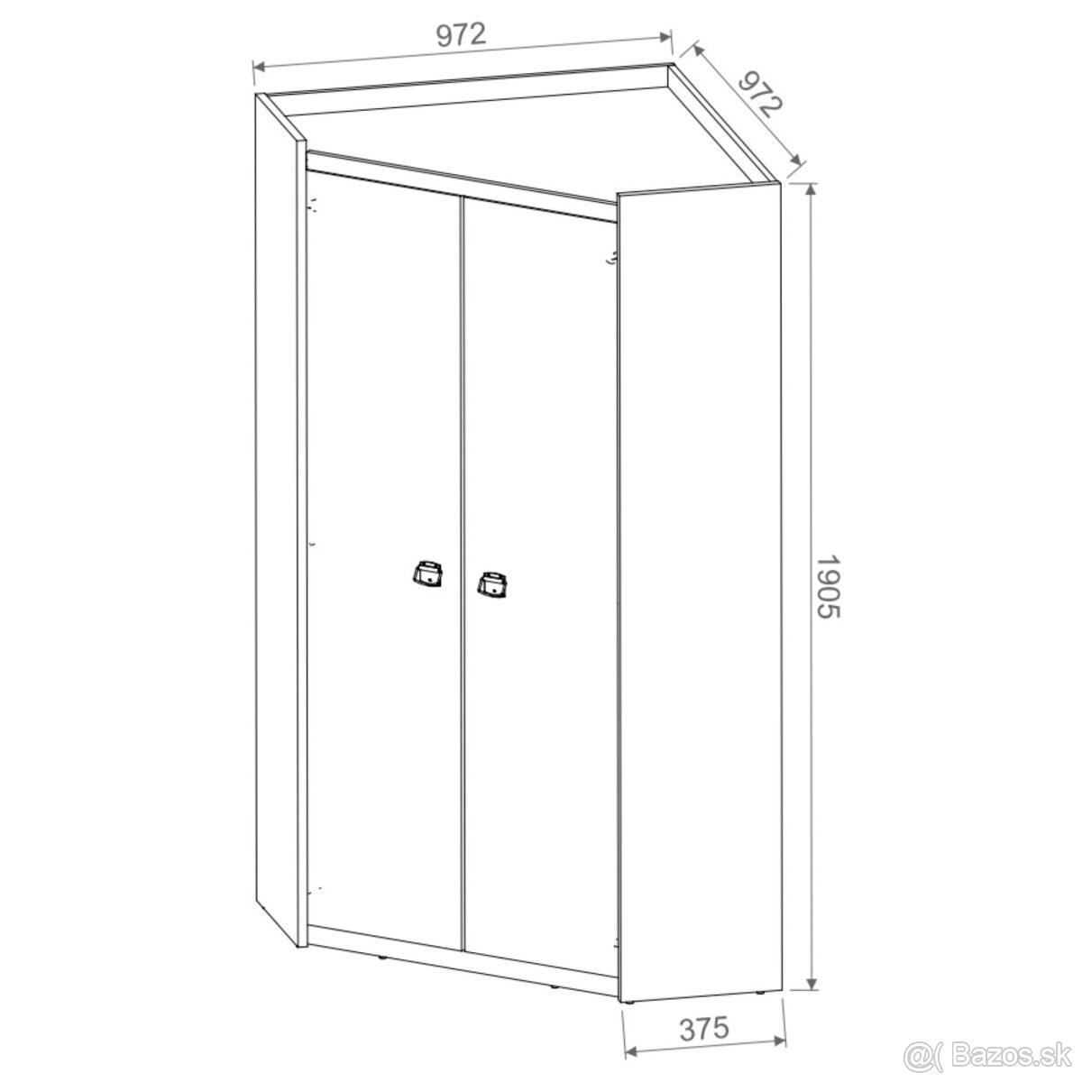 Rohová šatníková skriňa FARGO - 3