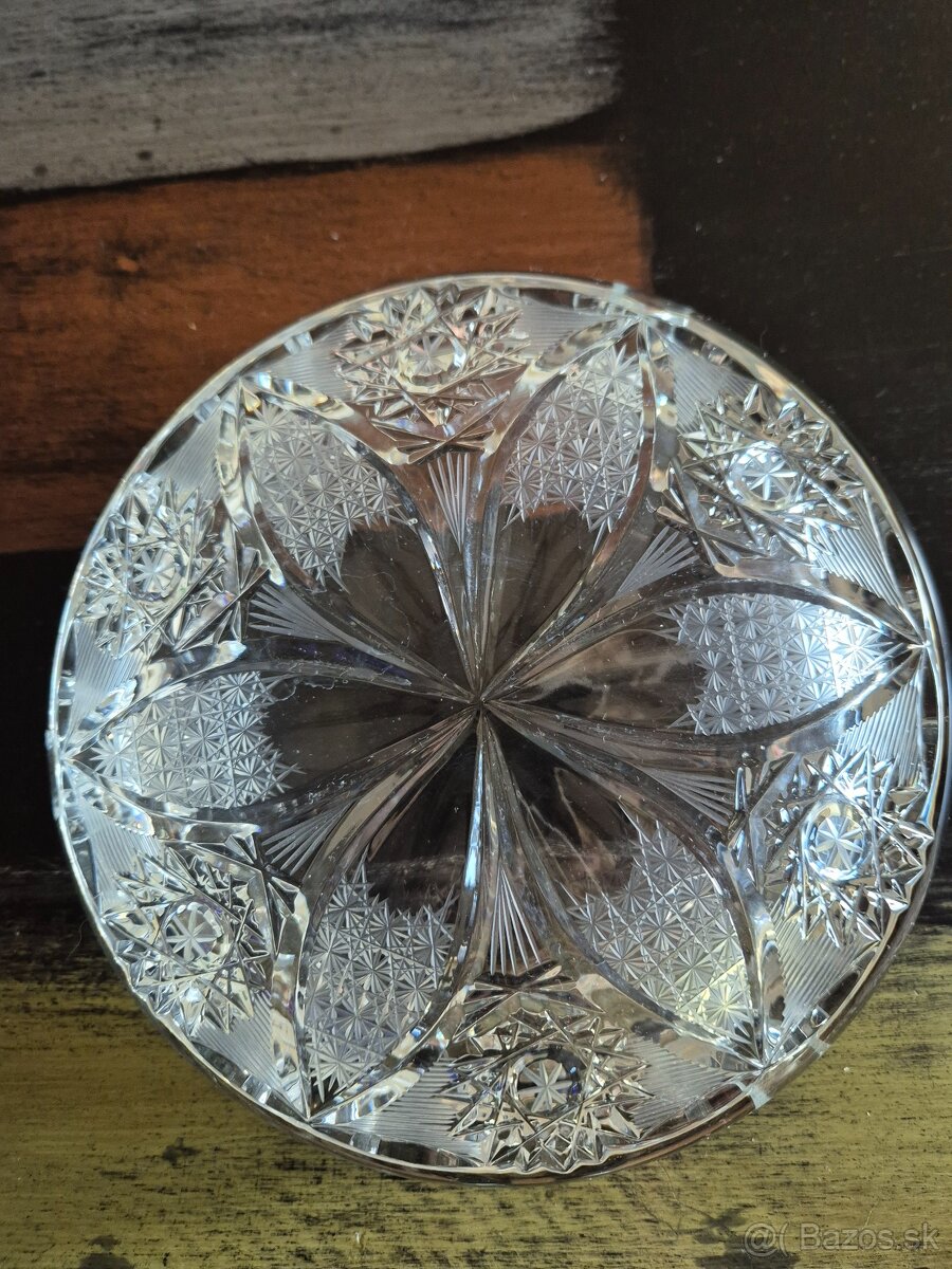 Krištáľový popolník, starožitný - 3