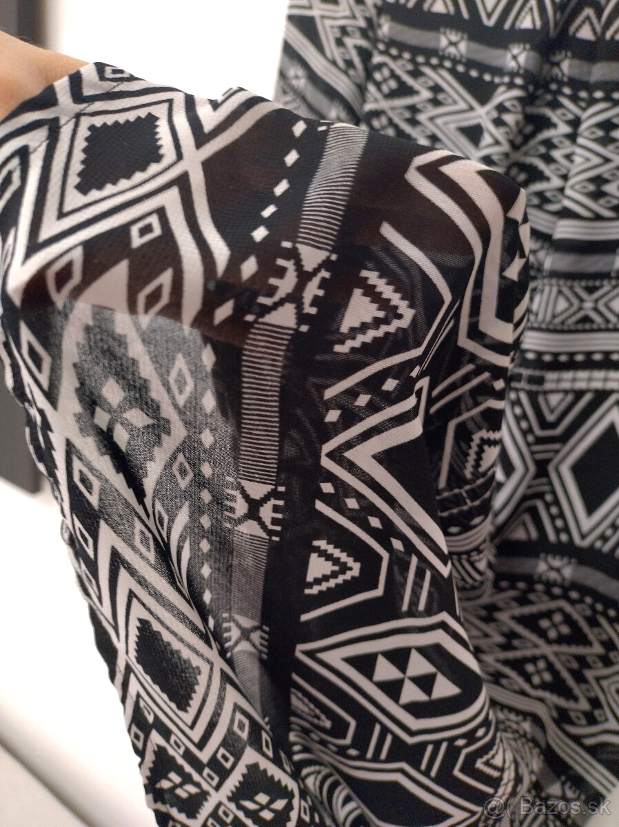 čiernobiele tenké vzdušné letné šaty - 3