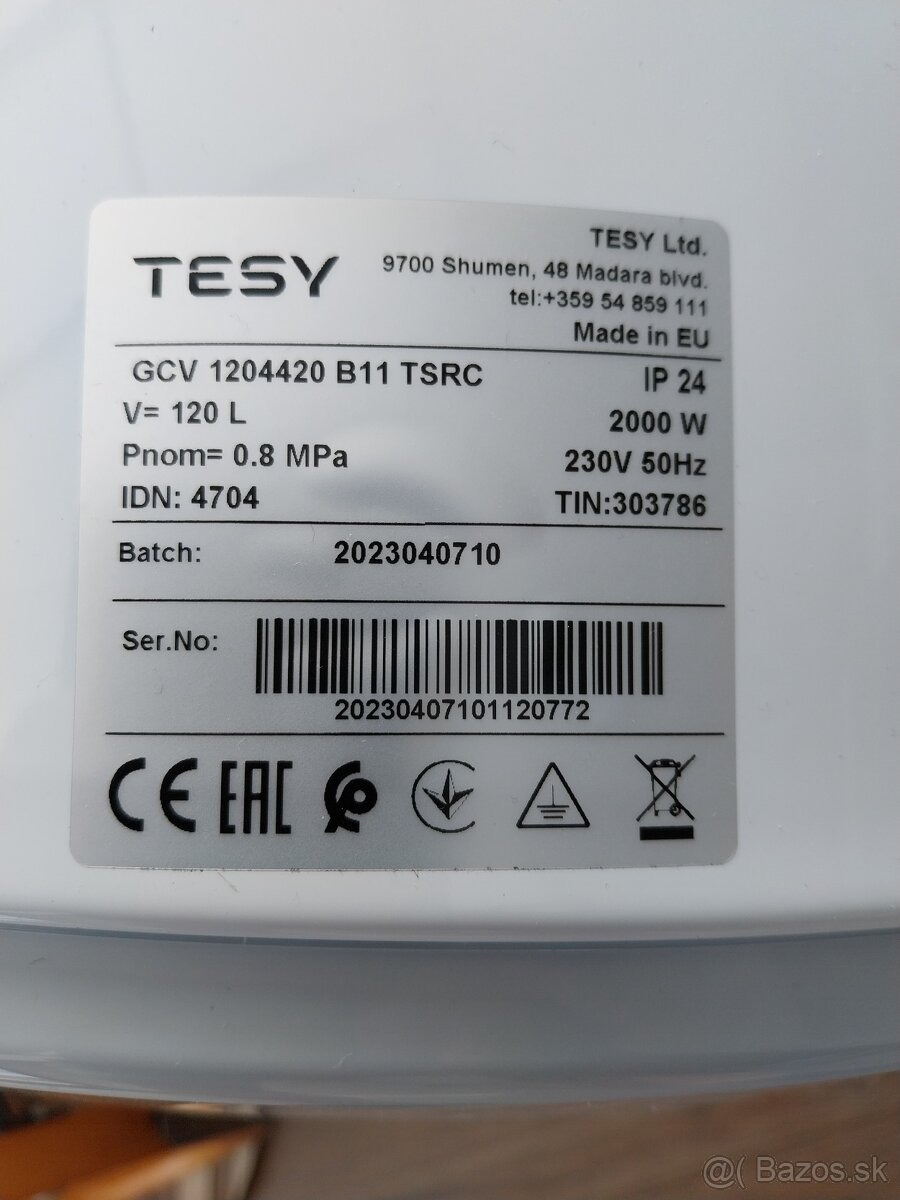 Predám Elektricky ohrievač vody Tesy 120l - 3