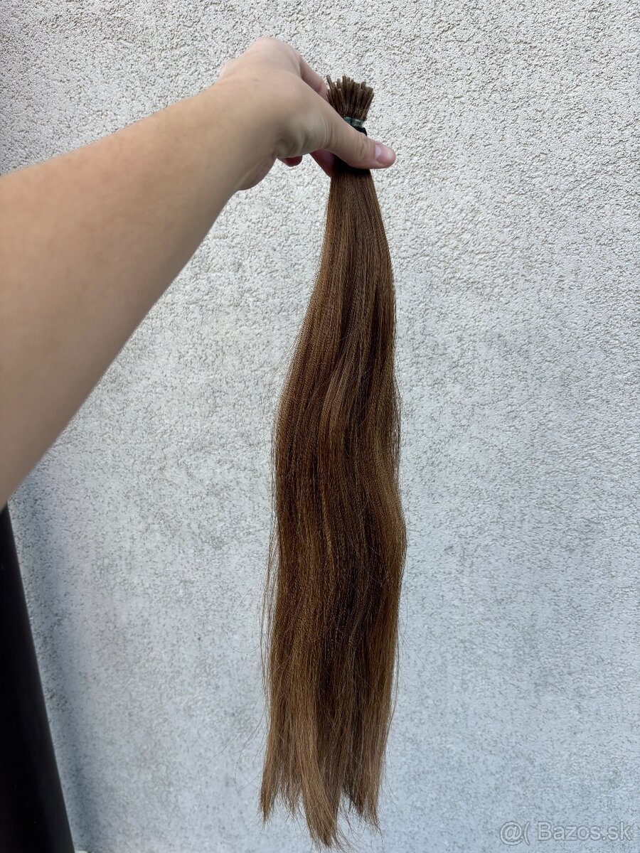 predám hnedé vlasy 50cm 70g - 3