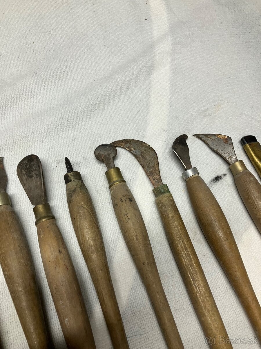 Staré kožiarske ručné nástroje – komplet sada - 3