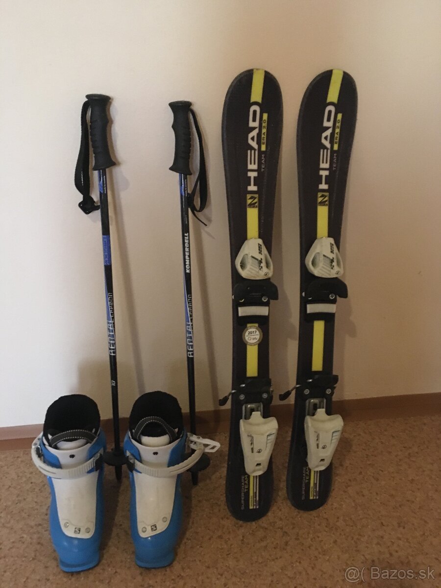 Predám detské lyže 80cm+lyžiarky veľ.28+palice - 3