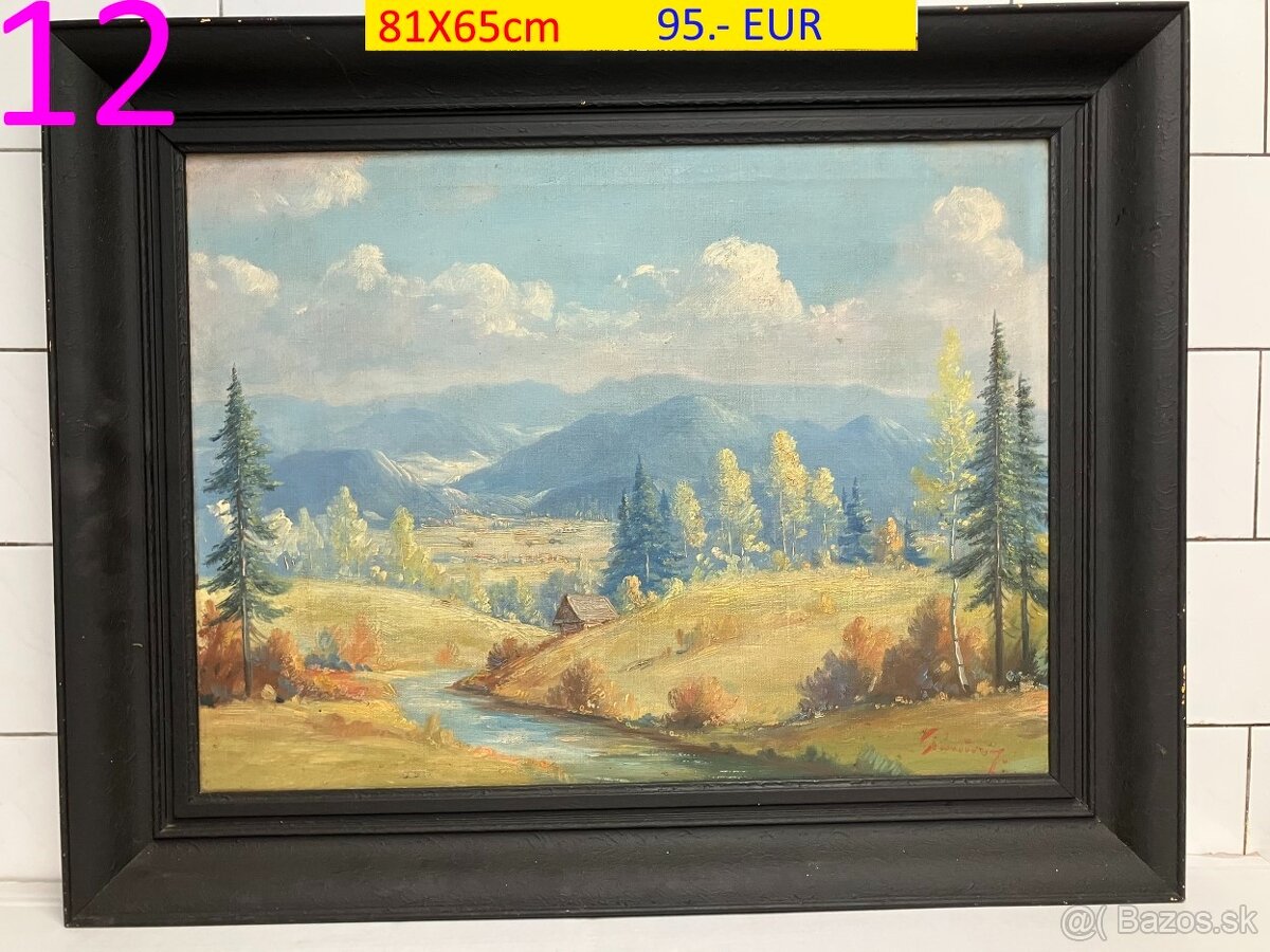 Obrazy olejomaľby rôzne tematiky viac kusov - 3