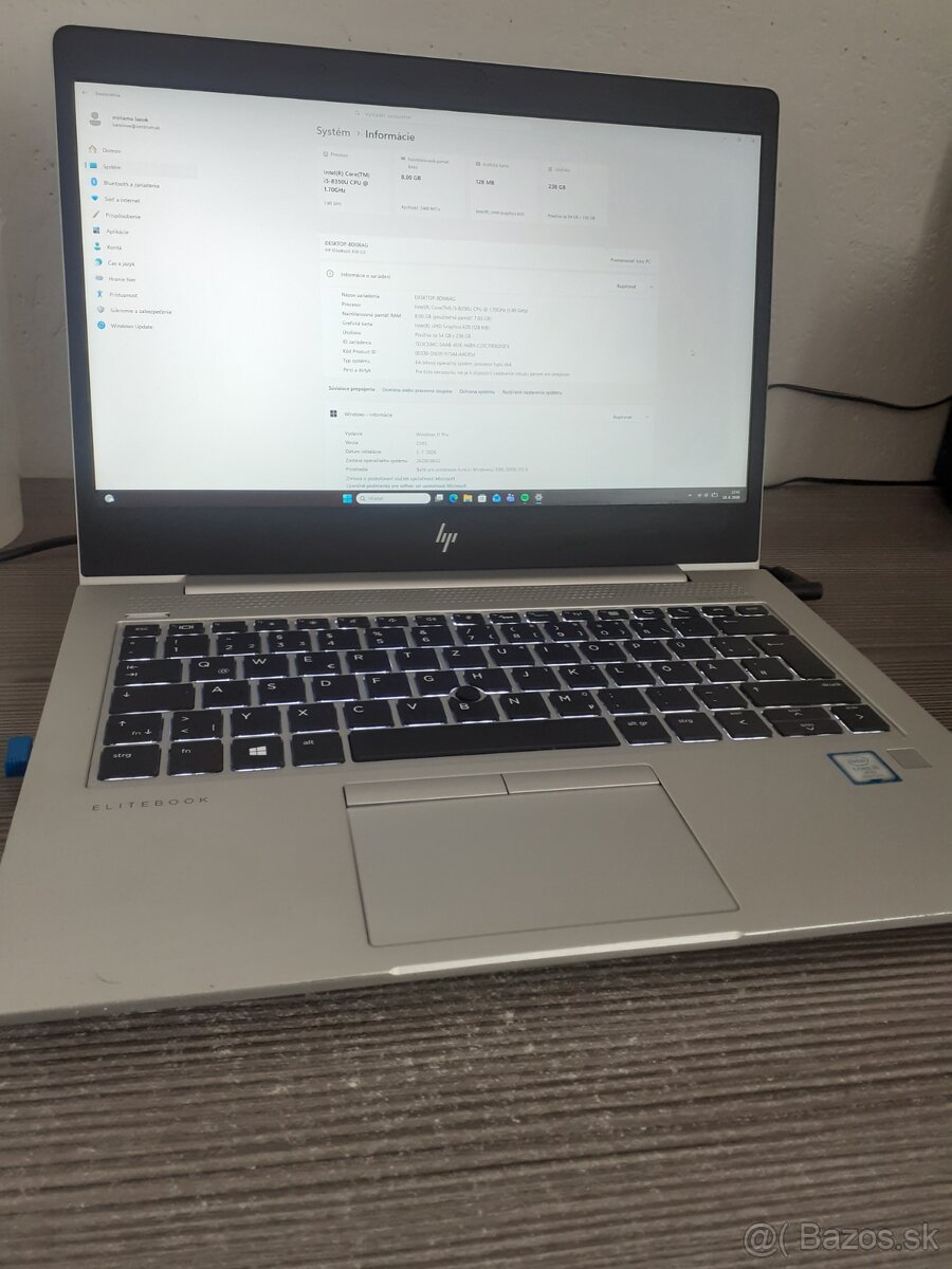Predám notebook HP ELITEBOOK 830 G5. - 3
