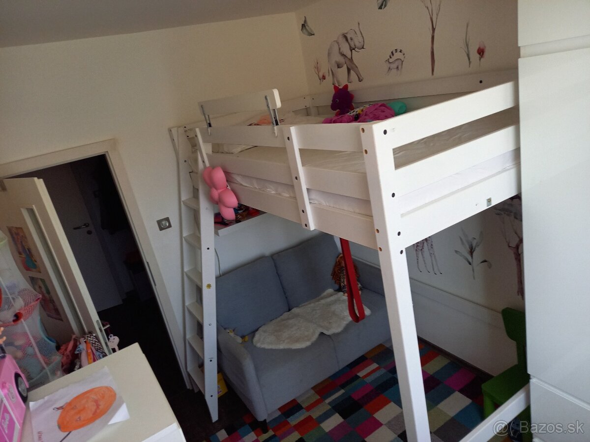 Detská Poschodová posteľ IKEA upravená na činžiakový byt. - 3