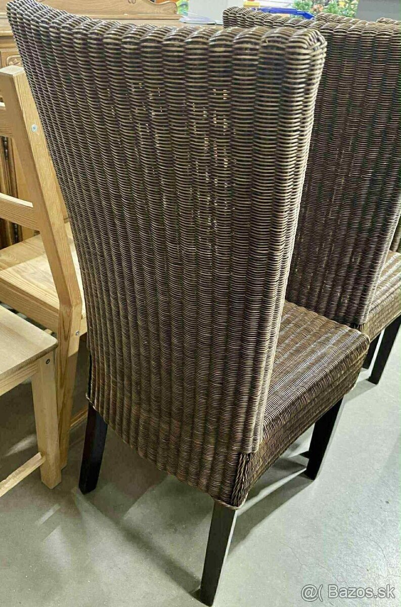 Ratanové stoličky , 4 ks, ratan, drevo, v 105 cm - 3