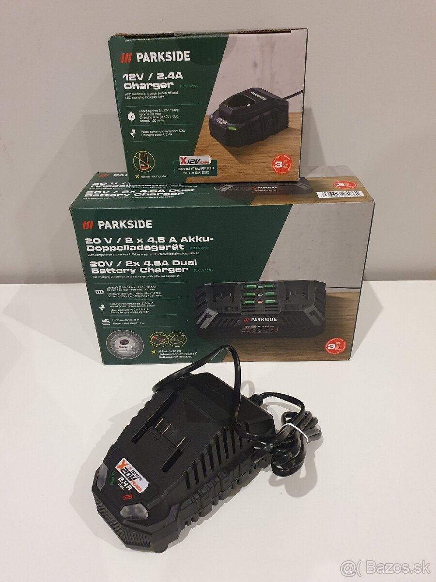 Predám nové Parkside batérie 20v a rôzne nabíjačky 20v / 12v - 3