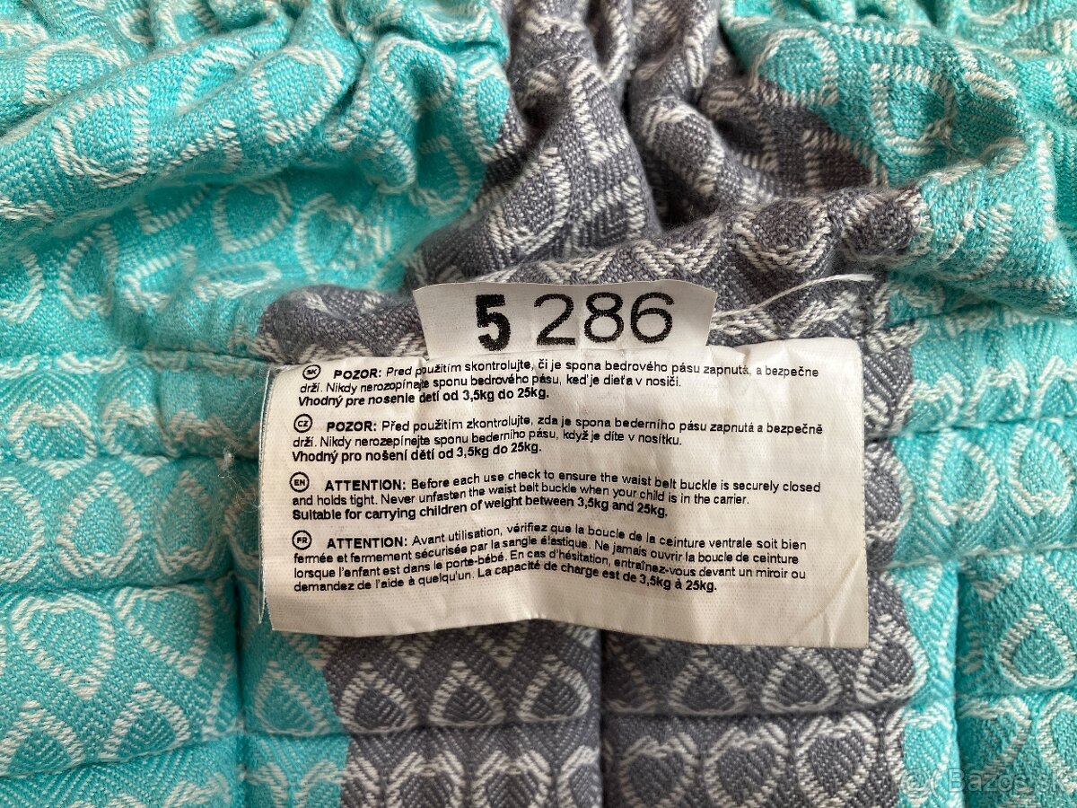 Detský rastúci nosič Rischino flexi - Mint folklor srdcká - 3