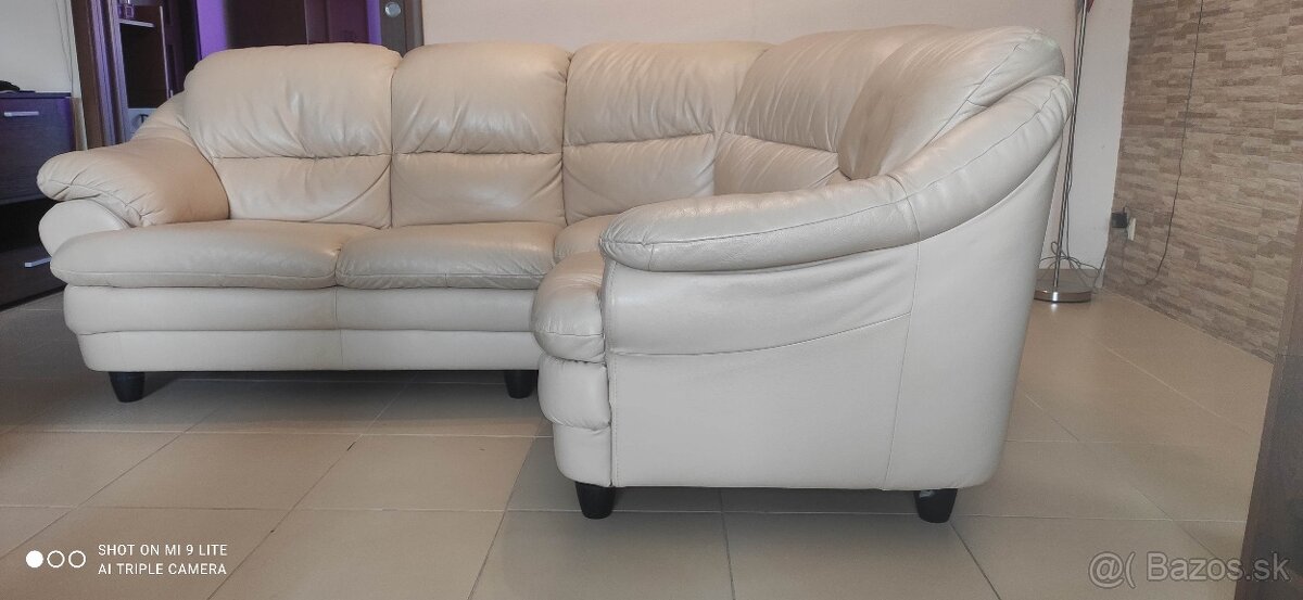 Rohová kožená sedačka - 3