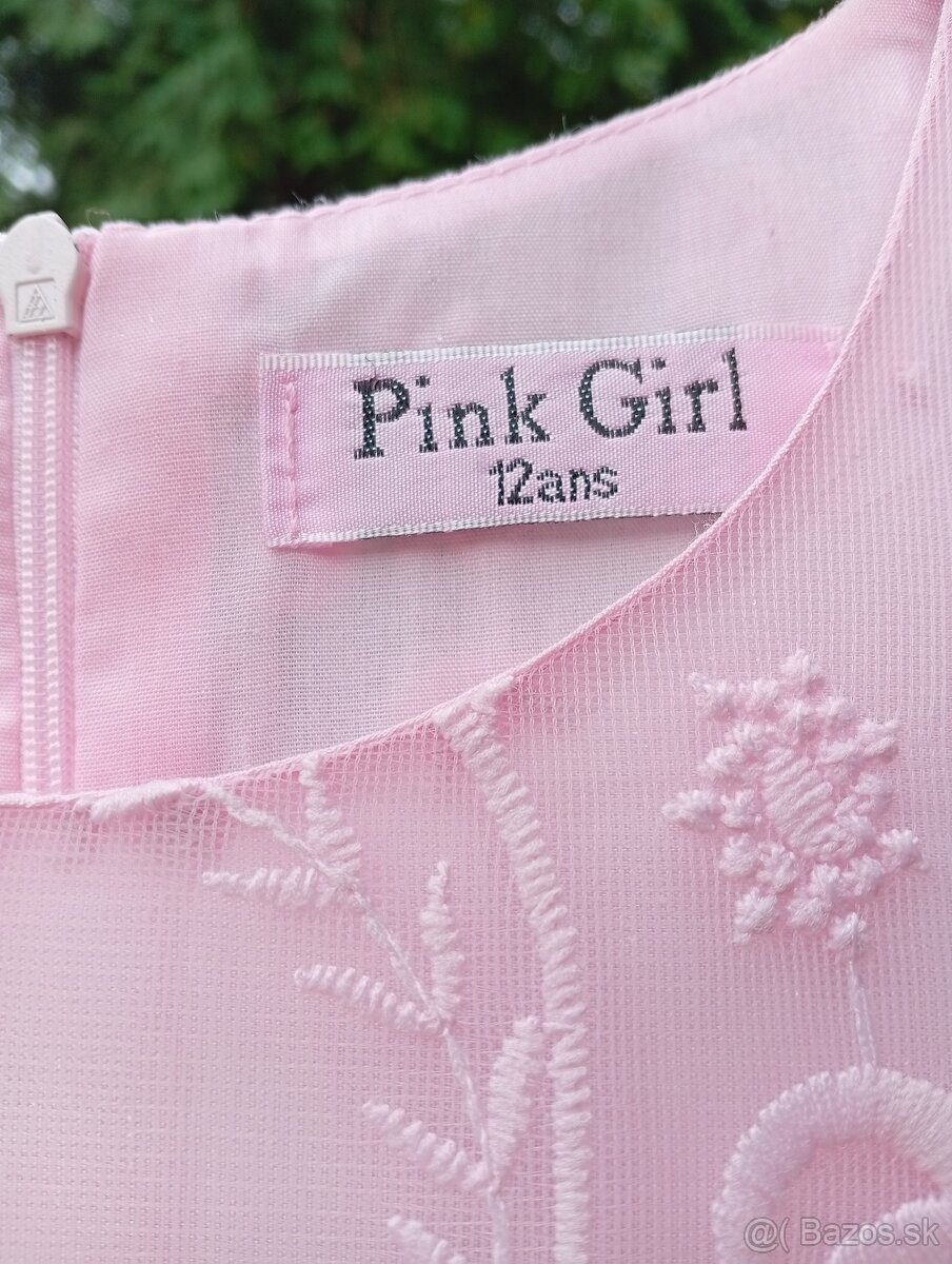 Ružové šaty dievča+ biele tielka 5 - 3