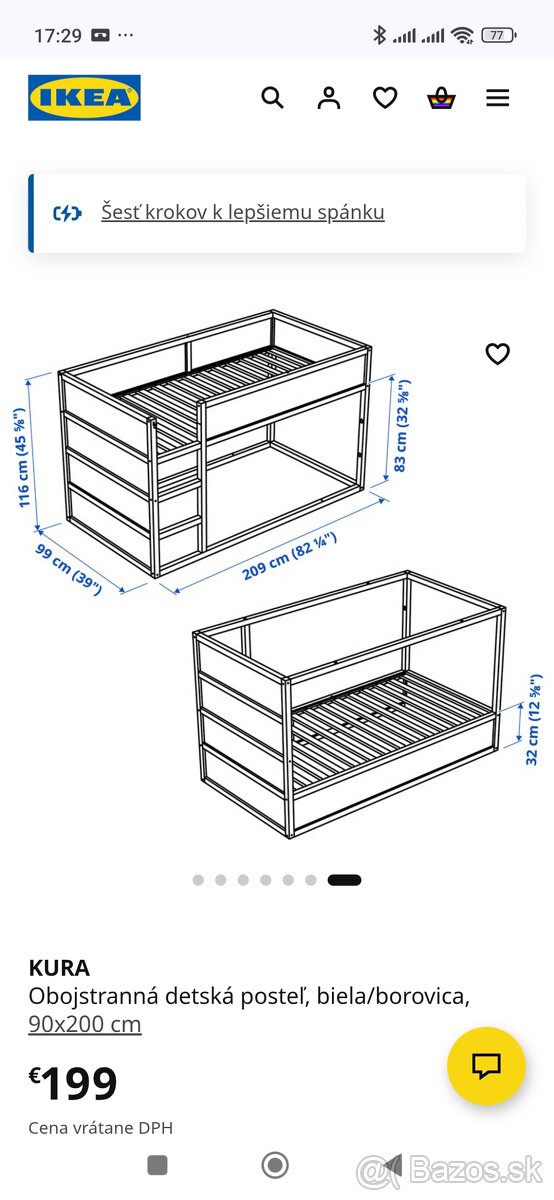 Obojstranná posteľ KURA, IKEA - 3