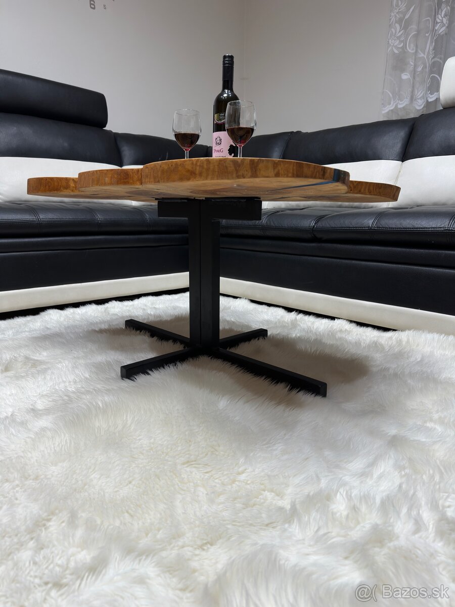 Dizajnový konferenčný stôl – masívny dub & epoxid - 3