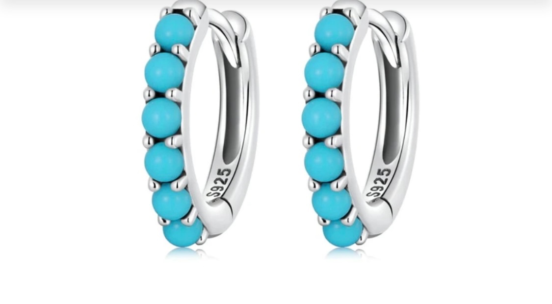 Strieborné náušnice s tyrkysom - 3