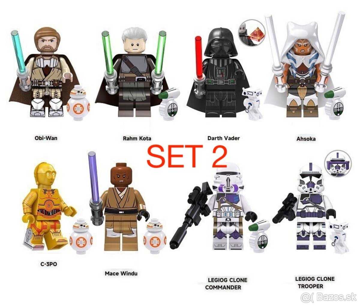 Rôzne figúrky Star Wars 2 (8ks) - typ lego - nové - 3