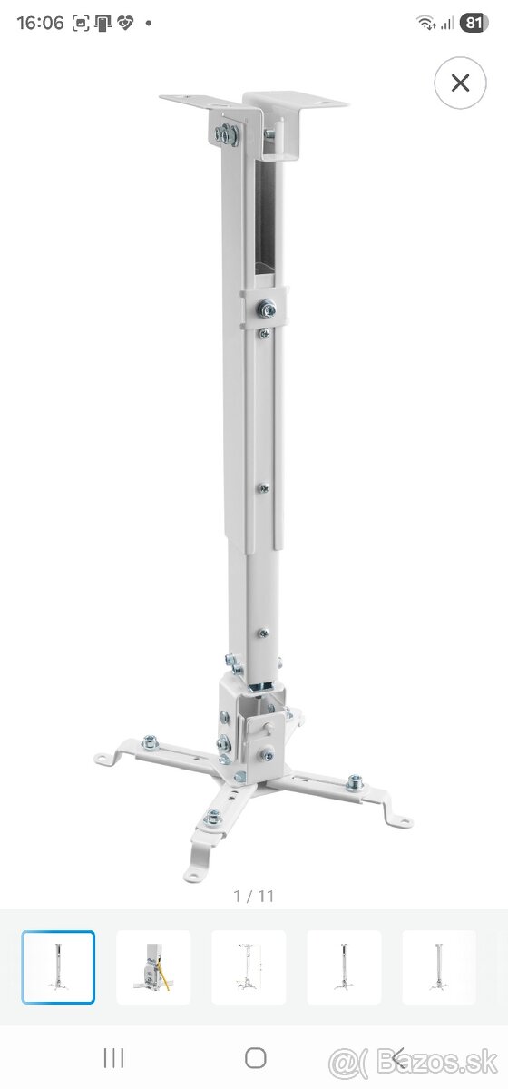 Stropný Držiak Projektora AlzaErgo Projector Mount C05W - 3